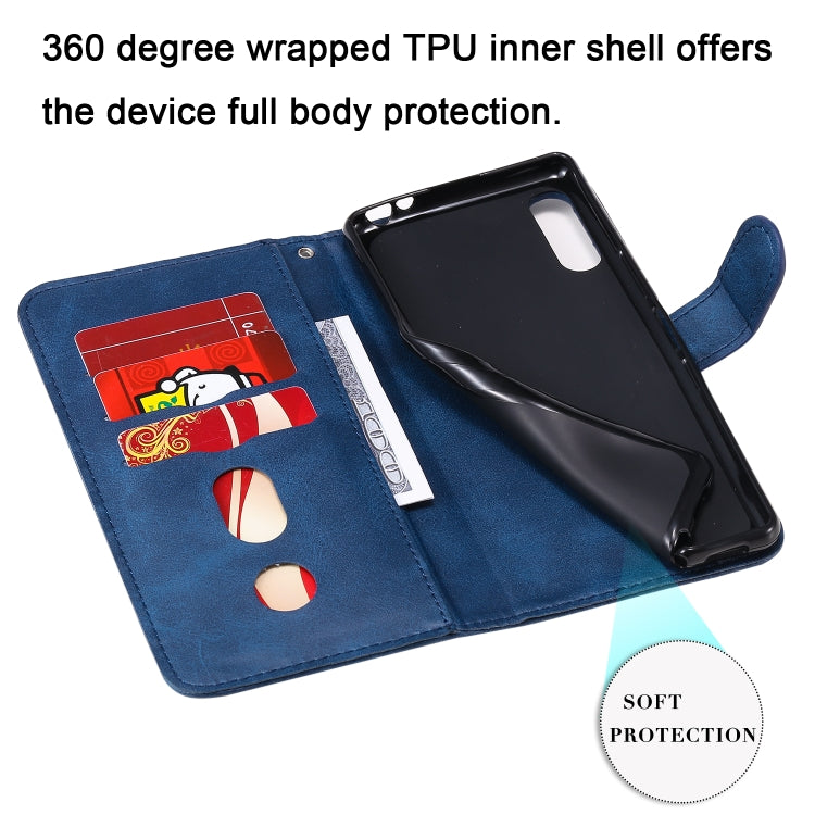 For Sony Xperia L4 Fashion Calf Texture Zipper Horizontal Flip Leather Case with Holder & Card Slots & Wallet Function