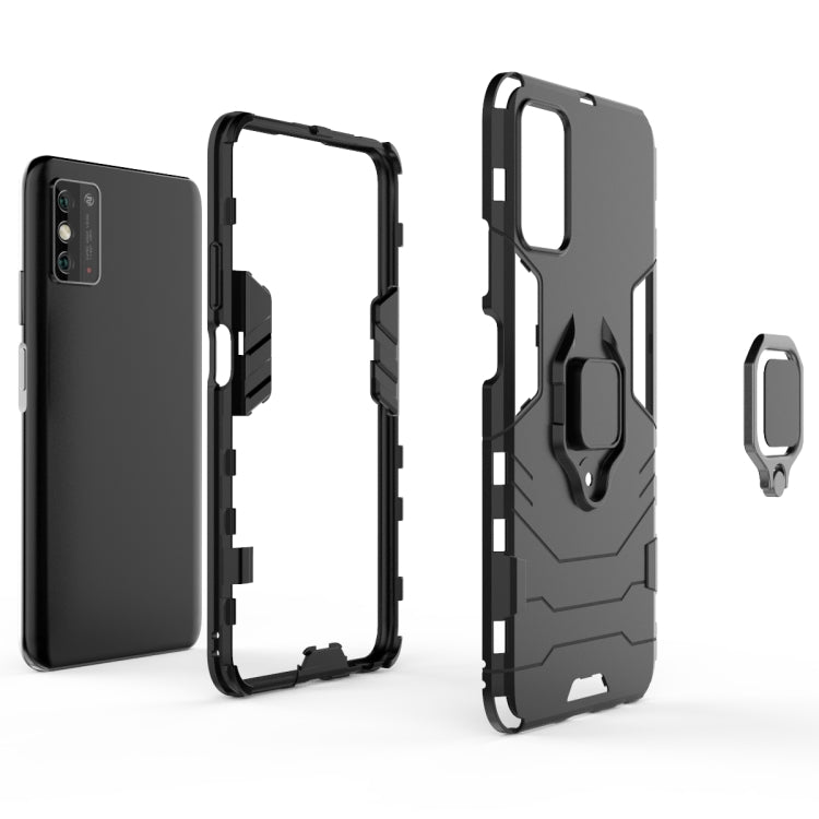 For Huawei Honor X10 Max Shockproof PC + TPU Protective Case with Magnetic Ring Holder