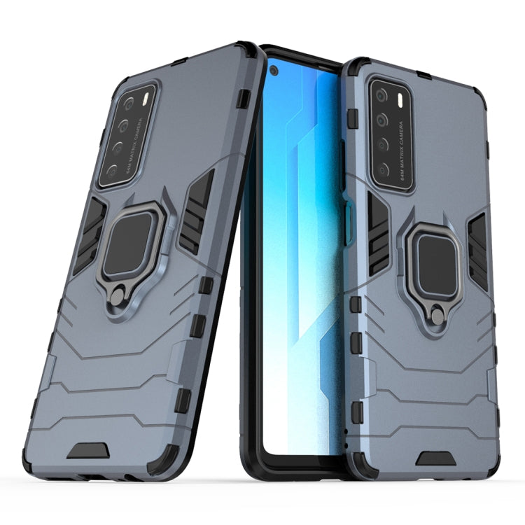 For Huawei Honor Play 4 Shockproof PC + TPU Protective Case with Magnetic Ring Holder