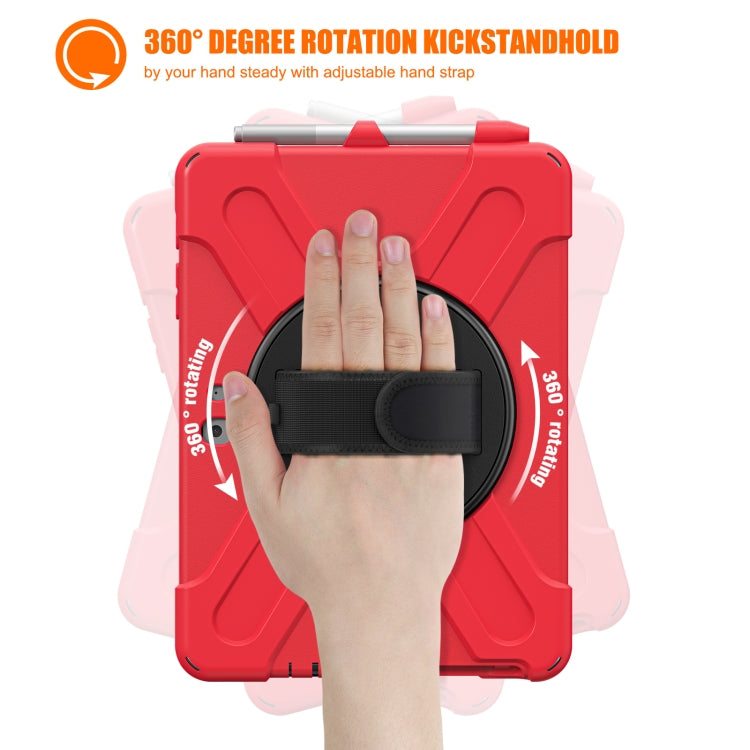 For Microsoft Surface Go 2 Shockproof Colorful Silicone + PC Protective Case with Holder & Shoulder Strap & Hand Strap & Pen Slot