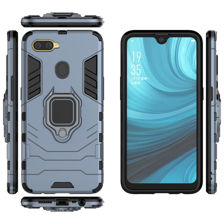 For OPPO A7 / A12 Shockproof PC + TPU Protective Case with Magnetic Ring Holder