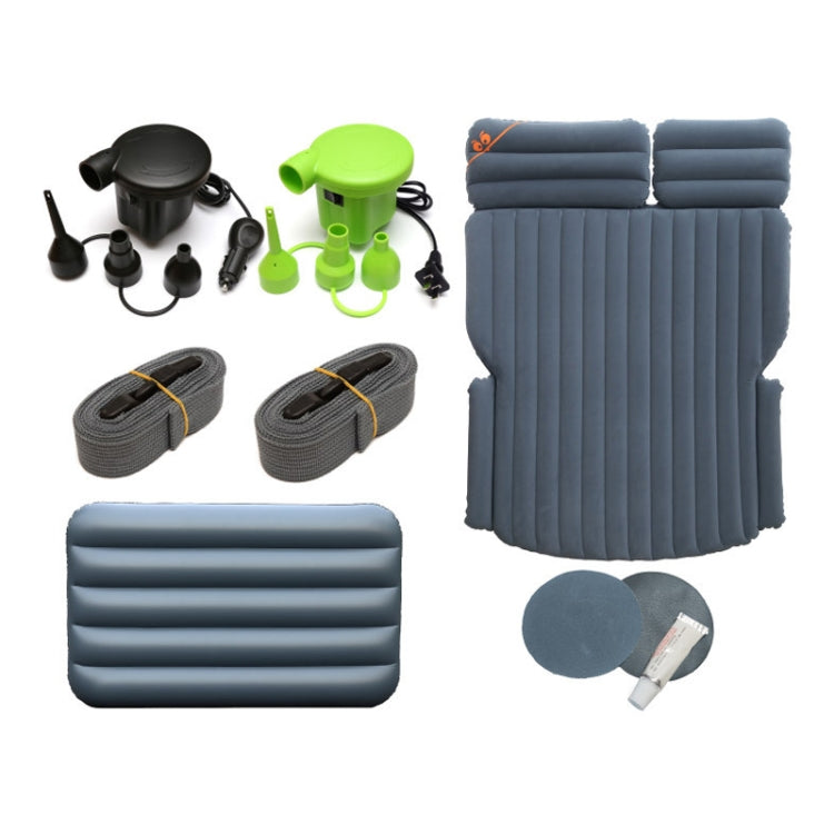 02-A2-6 Flocking Car / Household + Increased Pad 6-port 6/4 Ratio Multifunctional Travel Inflatable Mattress Air Bed Camping Back Seat Couch