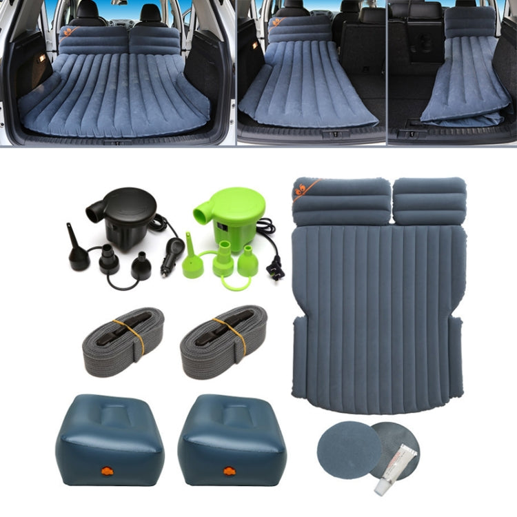 03-A3-6 Flocking Car / Household + 2 Step Stool 6-port 6/4 Ratio Multifunctional Travel Inflatable Mattress Air Bed Camping Back Seat Couch