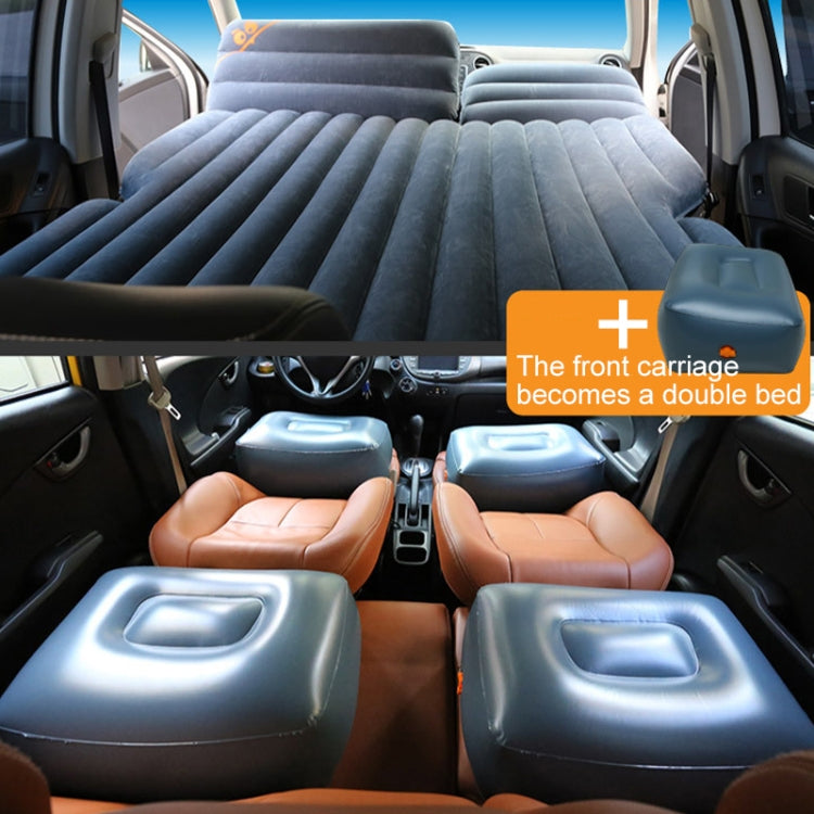 03-A3-6 Flocking Car / Household + 2 Step Stool 6-port 6/4 Ratio Multifunctional Travel Inflatable Mattress Air Bed Camping Back Seat Couch