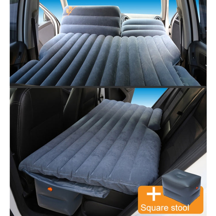 05-A5-6 Flocking Car / Household + 2 Square Stool 6-port 6/4 Ratio Multifunctional Travel Inflatable Mattress Air Bed Camping Back Seat Couch