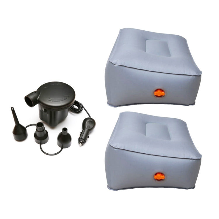 Z33Q1 2 x Cloth Stool + Car Pump Universal Car Travel Inflatable Stool