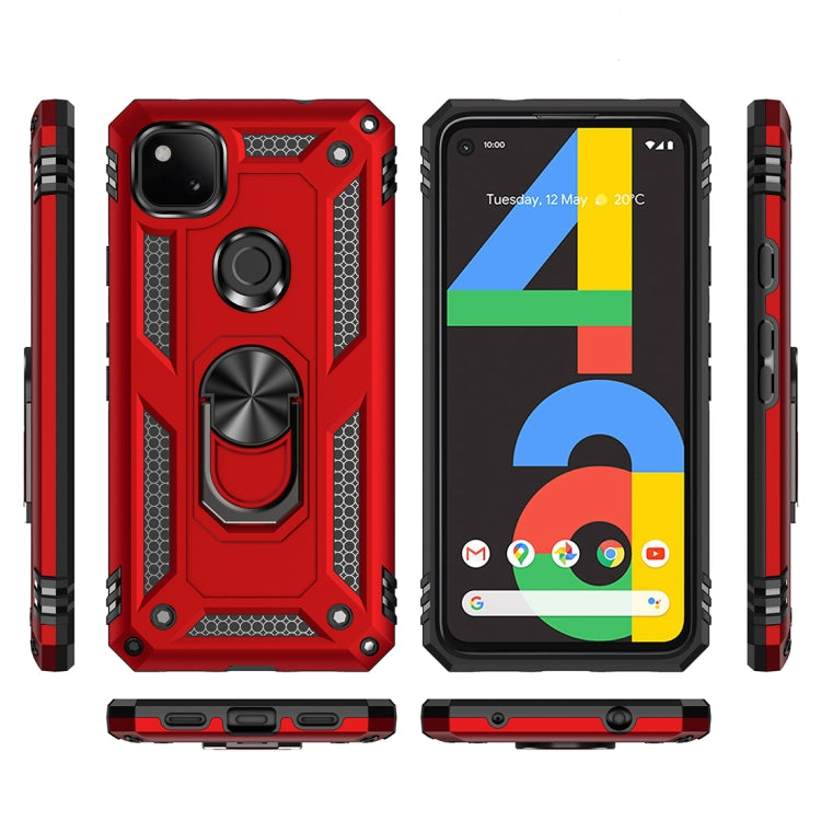 For Google Pixel 4a Shockproof TPU + PC Protective Case with 360 Degree Rotating Holder