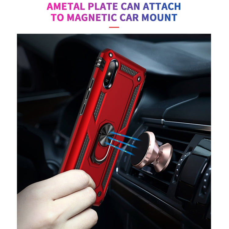 For Xiaomi Redmi 9A Shockproof TPU + PC Protective Case with 360 Degree Rotating Holder