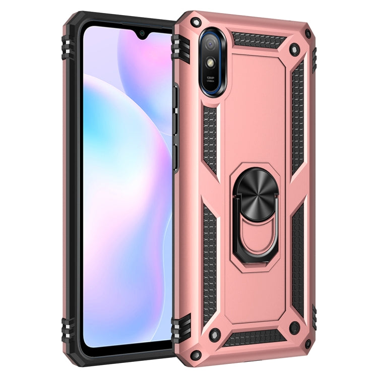 For Xiaomi Redmi 9A Shockproof TPU + PC Protective Case with 360 Degree Rotating Holder
