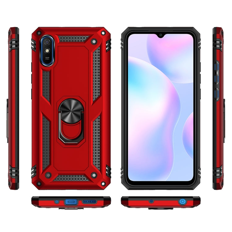 For Xiaomi Redmi 9A Shockproof TPU + PC Protective Case with 360 Degree Rotating Holder