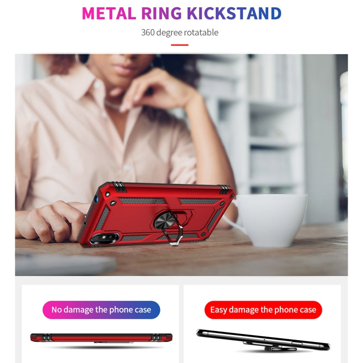 For Xiaomi Redmi 9A Shockproof TPU + PC Protective Case with 360 Degree Rotating Holder