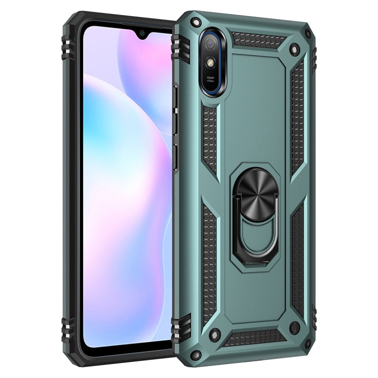 For Xiaomi Redmi 9A Shockproof TPU + PC Protective Case with 360 Degree Rotating Holder