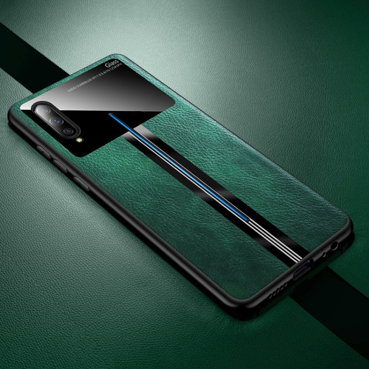 For Vivo iQOO Leather Texture PU + Glass + TPU Shockproof Protective Case