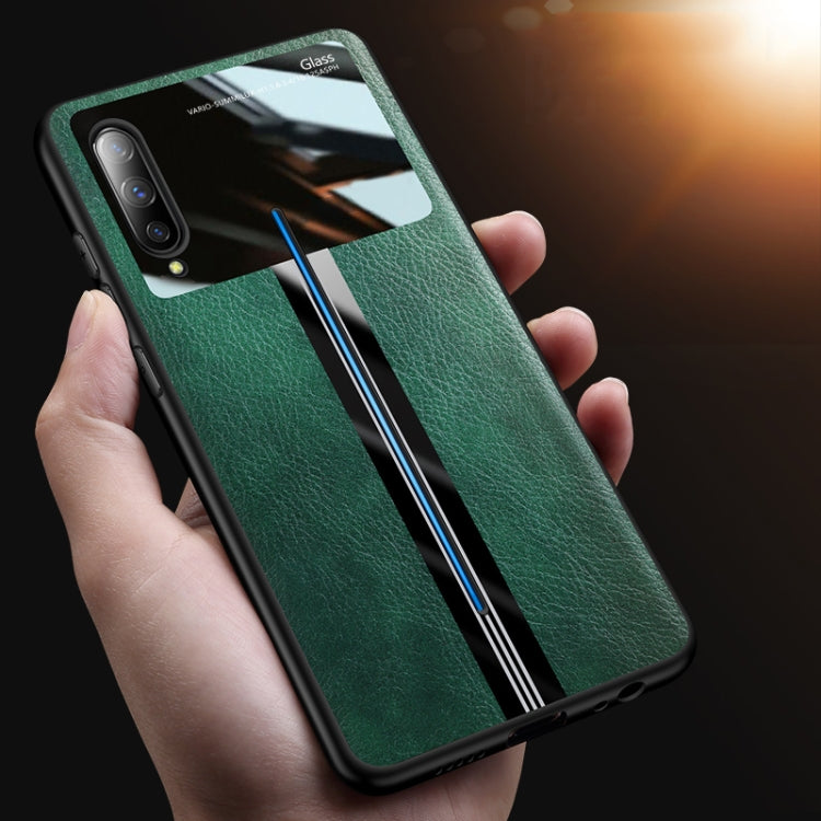 For Vivo iQOO Leather Texture PU + Glass + TPU Shockproof Protective Case