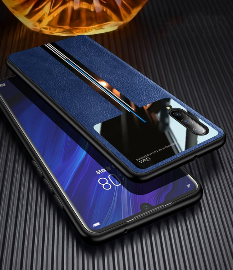 For Vivo iQOO Leather Texture PU + Glass + TPU Shockproof Protective Case