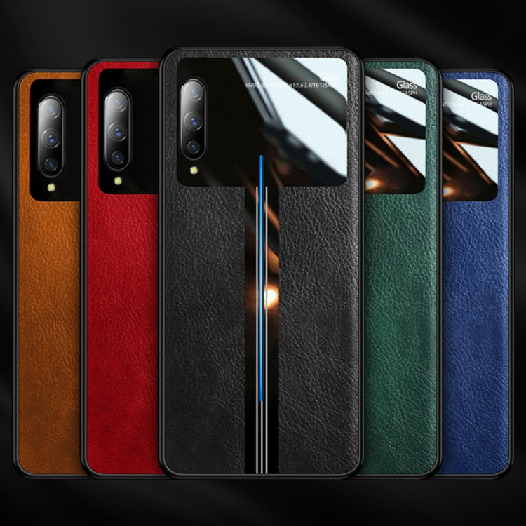 For Vivo iQOO Leather Texture PU + Glass + TPU Shockproof Protective Case