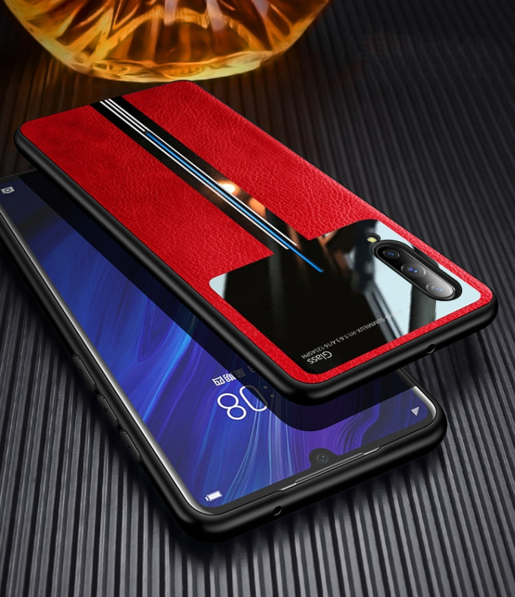 For Vivo iQOO Leather Texture PU + Glass + TPU Shockproof Protective Case