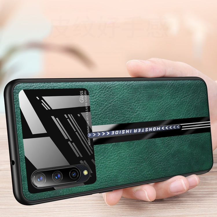 For Vivo iQOO Pro Leather Texture PU + Glass + TPU Shockproof Protective Case