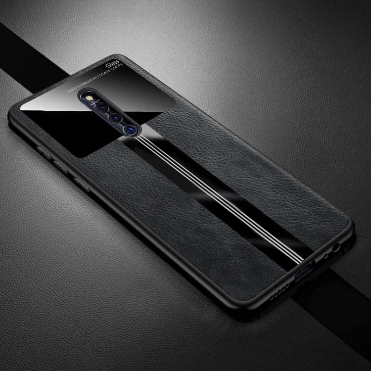 For Vivo X27 Pro Leather Texture PU + Glass + TPU Shockproof Protective Case