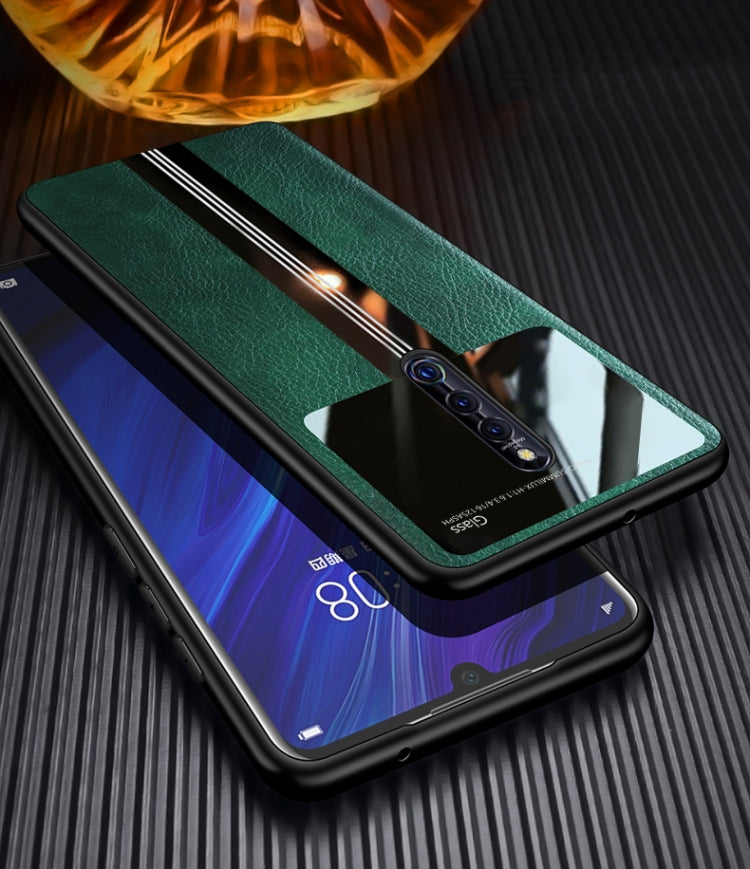 For Vivo X27 Pro Leather Texture PU + Glass + TPU Shockproof Protective Case