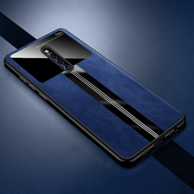 For Vivo X27 Pro Leather Texture PU + Glass + TPU Shockproof Protective Case