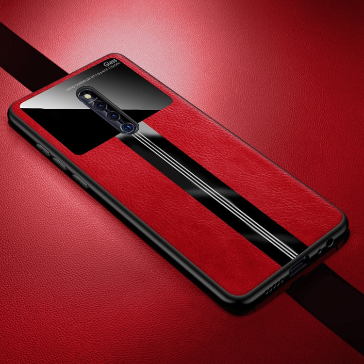 For Vivo X27 Pro Leather Texture PU + Glass + TPU Shockproof Protective Case