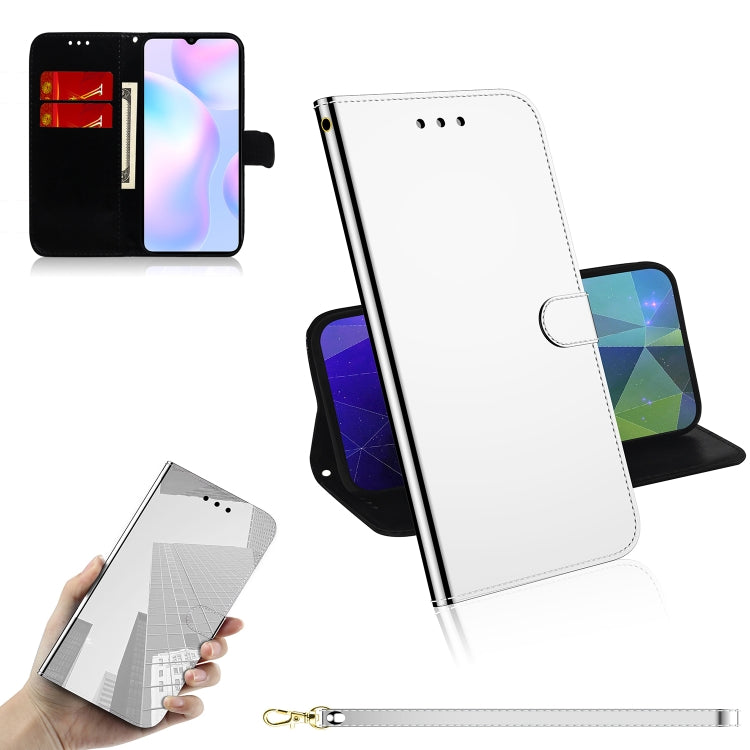 For Xiaomi Redmi 9A Imitated Mirror Surface Horizontal Flip Leather Case with Holder & Card Slots & Wallet & Lanyard