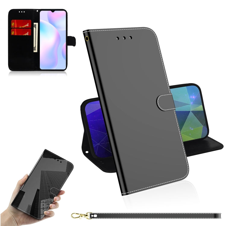 For Xiaomi Redmi 9A Imitated Mirror Surface Horizontal Flip Leather Case with Holder & Card Slots & Wallet & Lanyard
