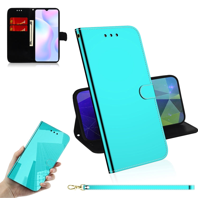 For Xiaomi Redmi 9A Imitated Mirror Surface Horizontal Flip Leather Case with Holder & Card Slots & Wallet & Lanyard