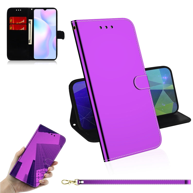 For Xiaomi Redmi 9A Imitated Mirror Surface Horizontal Flip Leather Case with Holder & Card Slots & Wallet & Lanyard