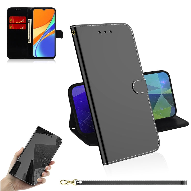 For Xiaomi Redmi 9C Imitated Mirror Surface Horizontal Flip Leather Case with Holder & Card Slots & Wallet & Lanyard