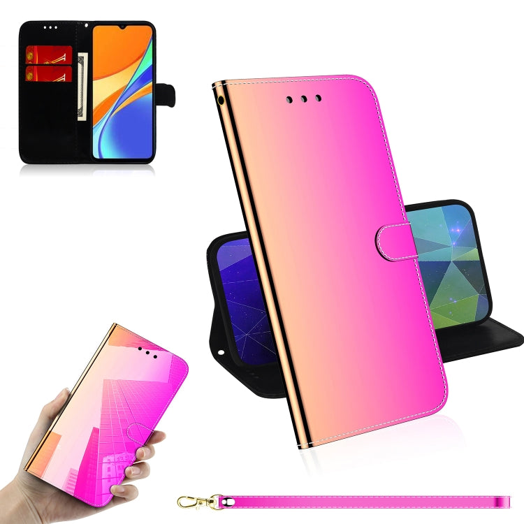 For Xiaomi Redmi 9C Imitated Mirror Surface Horizontal Flip Leather Case with Holder & Card Slots & Wallet & Lanyard