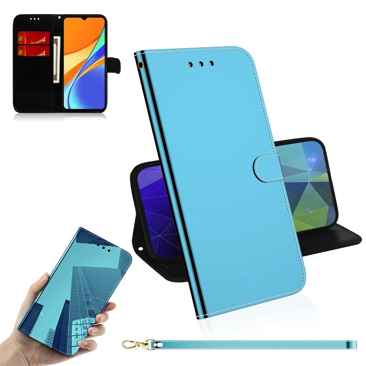 For Xiaomi Redmi 9C Imitated Mirror Surface Horizontal Flip Leather Case with Holder & Card Slots & Wallet & Lanyard