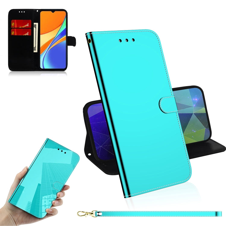 For Xiaomi Redmi 9C Imitated Mirror Surface Horizontal Flip Leather Case with Holder & Card Slots & Wallet & Lanyard