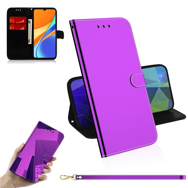 For Xiaomi Redmi 9C Imitated Mirror Surface Horizontal Flip Leather Case with Holder & Card Slots & Wallet & Lanyard