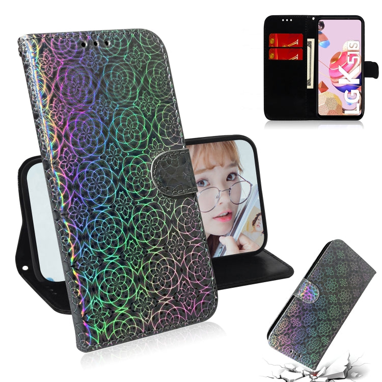 For LG K51S Solid Color Colorful Magnetic Buckle Horizontal Flip PU Leather Case with Holder & Card Slots & Wallet & Lanyard