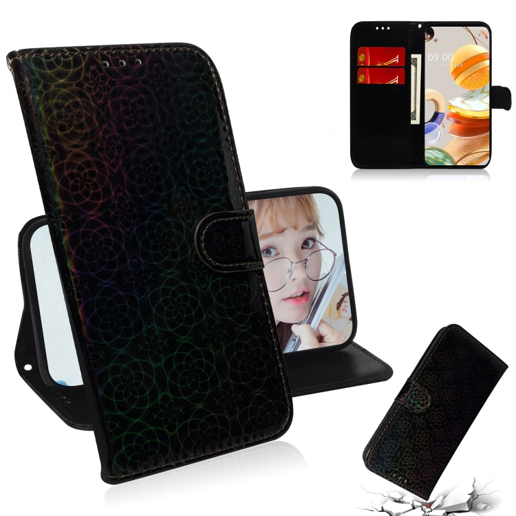 For LG K61 Solid Color Colorful Magnetic Buckle Horizontal Flip PU Leather Case with Holder & Card Slots & Wallet & Lanyard
