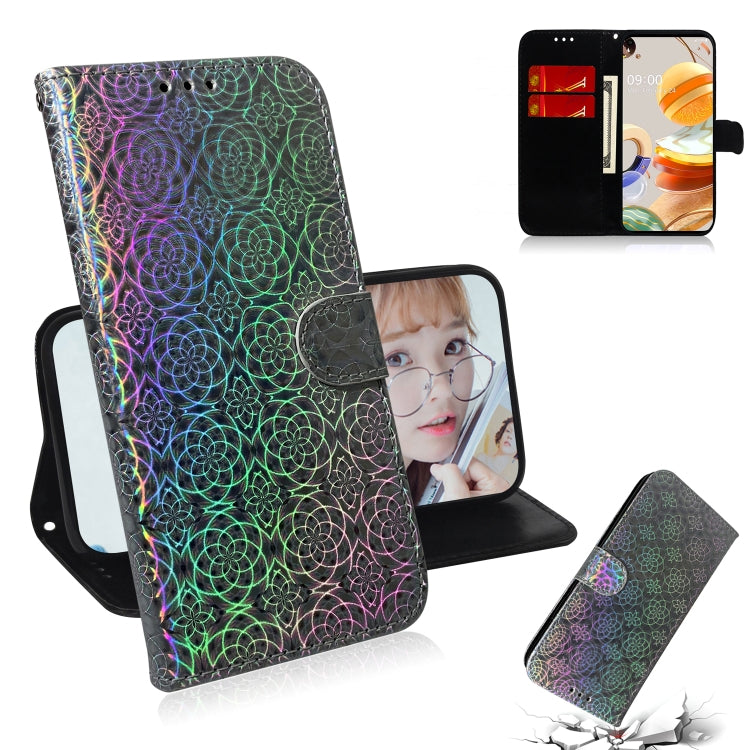 For LG K61 Solid Color Colorful Magnetic Buckle Horizontal Flip PU Leather Case with Holder & Card Slots & Wallet & Lanyard