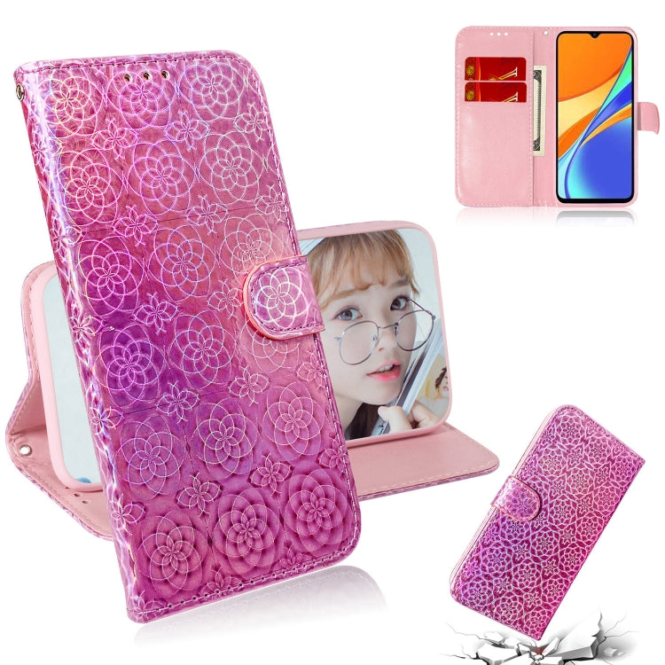 For Xiaomi Redmi 9C Solid Color Colorful Magnetic Buckle Horizontal Flip PU Leather Case with Holder & Card Slots & Wallet & Lanyard