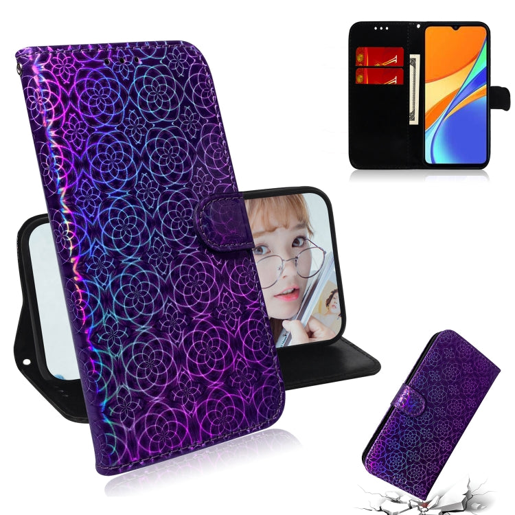 For Xiaomi Redmi 9C Solid Color Colorful Magnetic Buckle Horizontal Flip PU Leather Case with Holder & Card Slots & Wallet & Lanyard