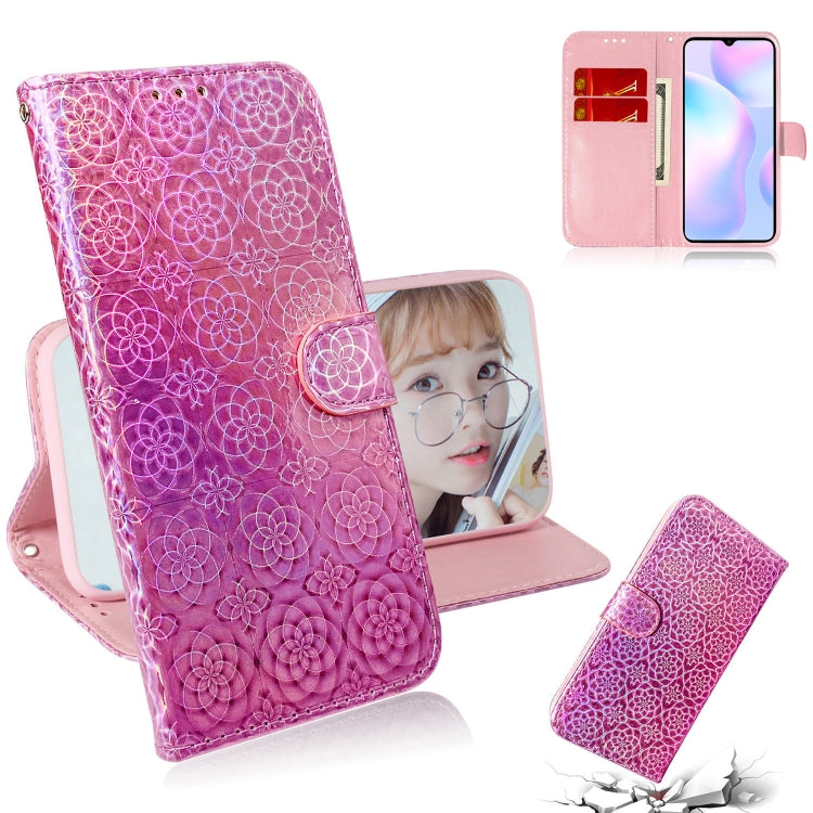 For Xiaomi Redmi 9A Solid Color Colorful Magnetic Buckle Horizontal Flip PU Leather Case with Holder & Card Slots & Wallet & Lanyard