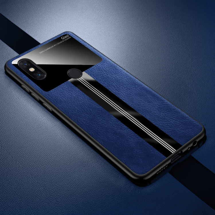 For Xiaomi Mi Mix 3 Leather Texture PU + Glass + TPU Shockproof Protective Case