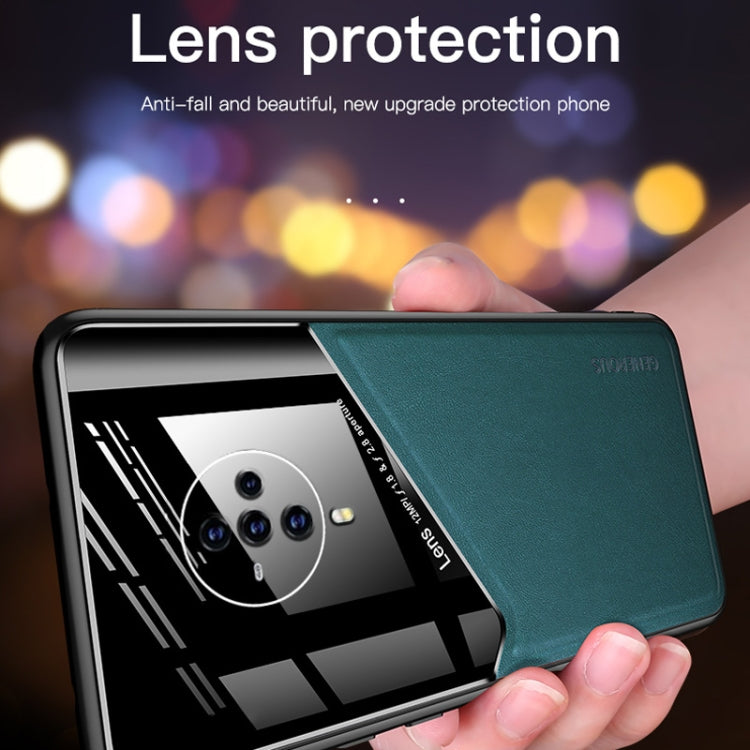 For Vivo S6 All-inclusive Leather + Organic Glass Phone Case with Metal Iron Sheet