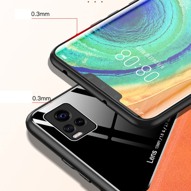 For Vivo S7 / V20 Pro All-inclusive Leather + Organic Glass Phone Case with Metal Iron Sheet