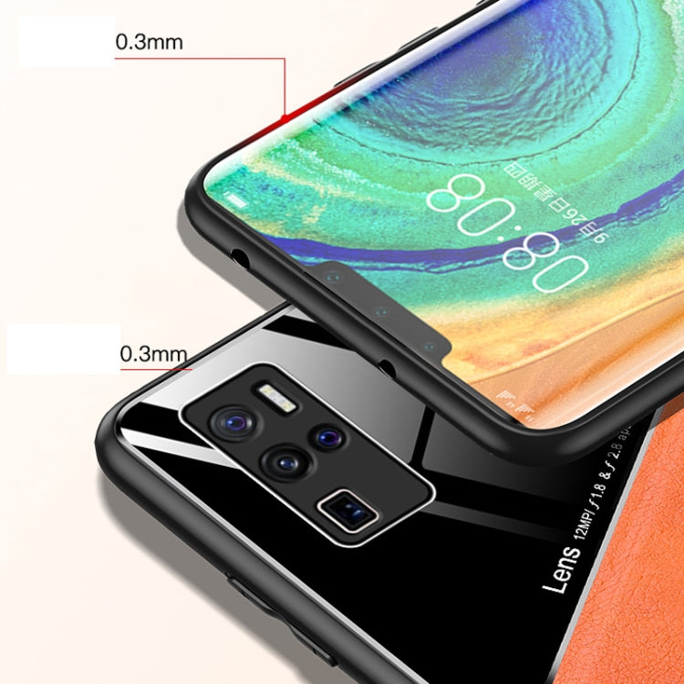 For Vivo X50 Pro+ All-inclusive Leather + Organic Glass Phone Case with Metal Iron Sheet