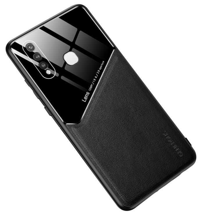 For Vivo Y19 All-inclusive Leather + Organic Glass Phone Case with Metal Iron Sheet