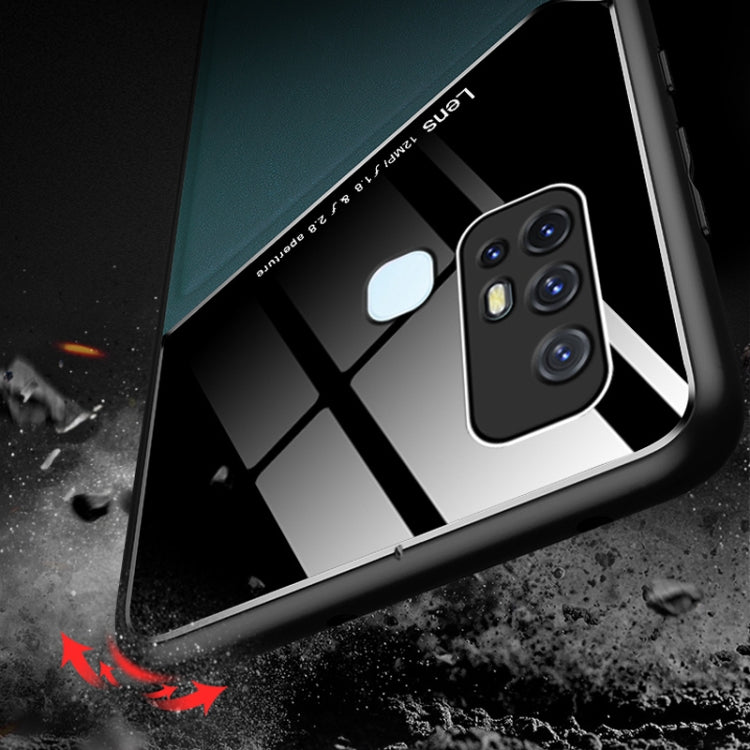 For Vivo Z6 All-inclusive Leather + Organic Glass Phone Case with Metal Iron Sheet