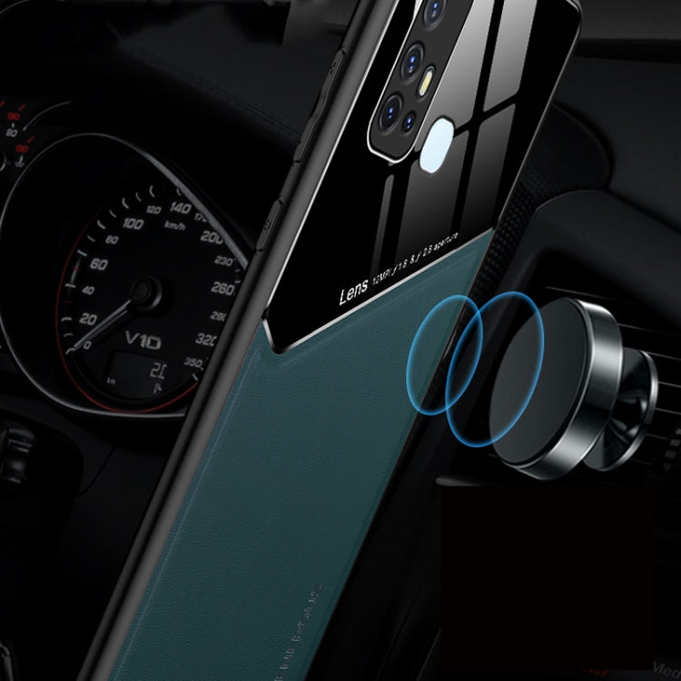 For Vivo Z6 All-inclusive Leather + Organic Glass Phone Case with Metal Iron Sheet