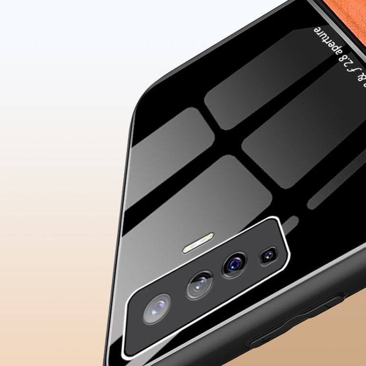 For Vivo X50 All-inclusive Leather + Organic Glass Phone Case with Metal Iron Sheet