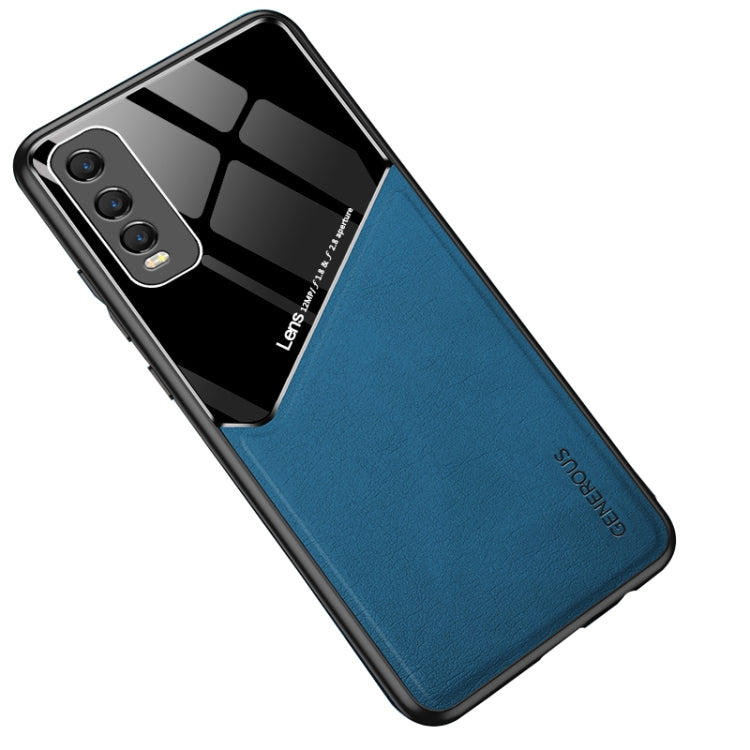 For Vivo Y70s All-inclusive Leather + Organic Glass Phone Case with Metal Iron Sheet